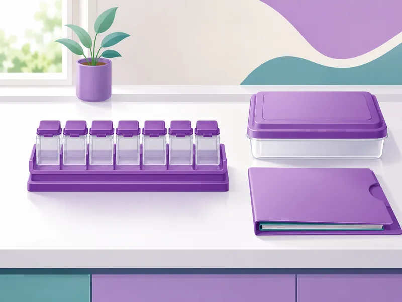 A row of small specimen containers and a sealed sample box on a laboratory counter, for the specialist tests that may follow
