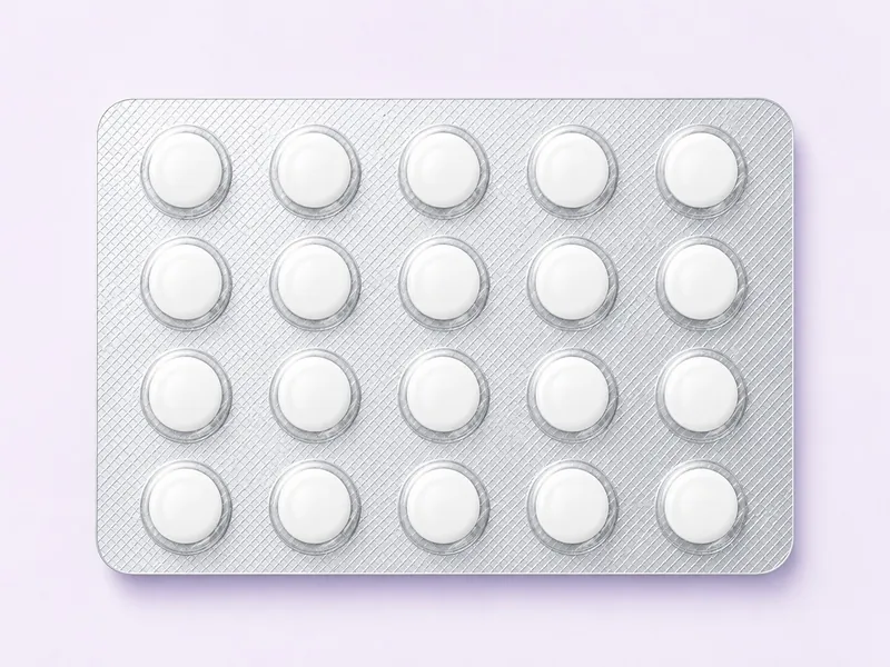 A blister pack of tablets, a reminder that blood thinners need planning a few days before the biopsy