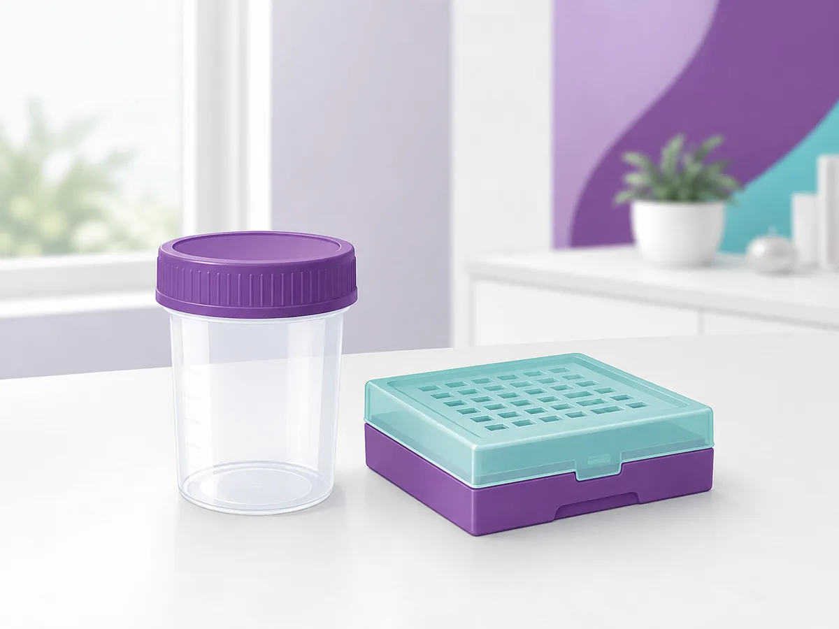 A specimen container and a tissue cassette rack, used when a core needle takes a piece of the lump