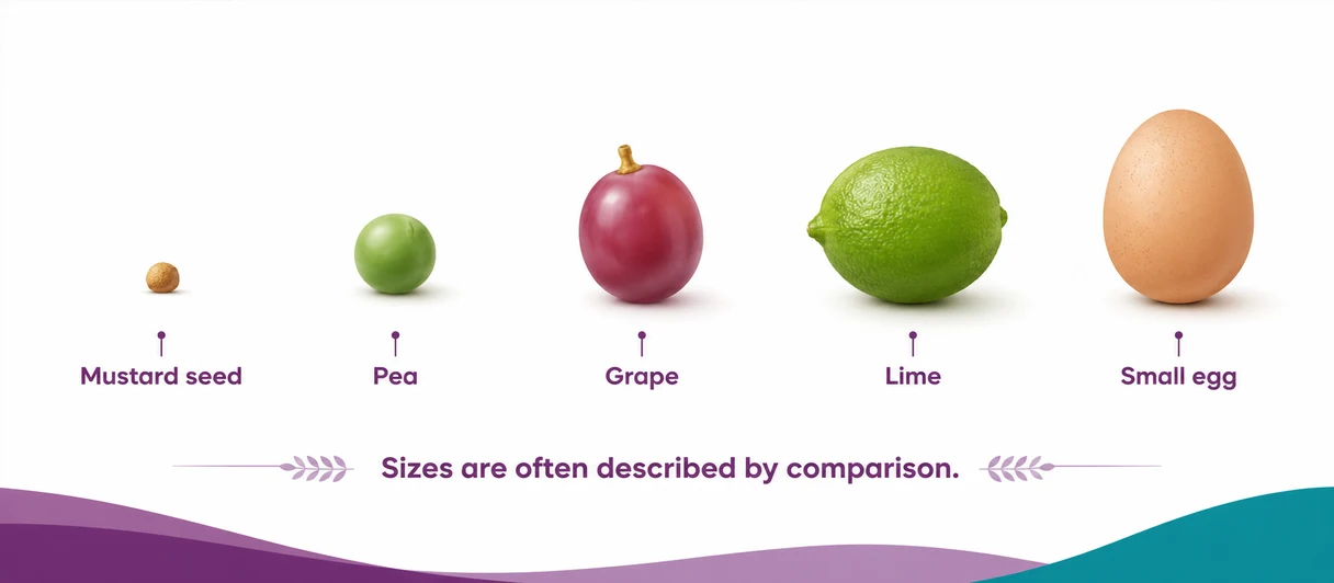 Breast tumour sizes compared to everyday objects - CION Cancer Clinics, Hyderabad