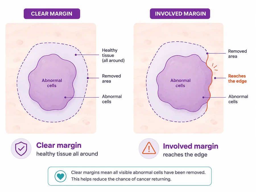 What a clear and an involved surgical margin mean on a breast biopsy report - CION Cancer Clinics