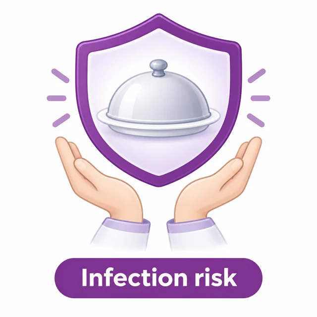 Diagram of safe food handling lowering infection risk during treatment - CION Cancer Clinics