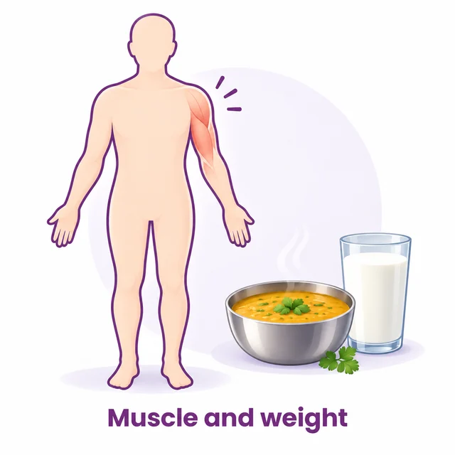 Diagram of diet protecting muscle and weight during treatment - CION Cancer Clinics