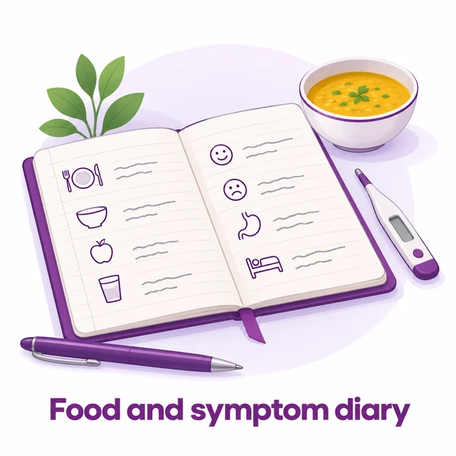 Diagram of keeping a food and symptom diary during blood cancer treatment - CION Cancer Clinics