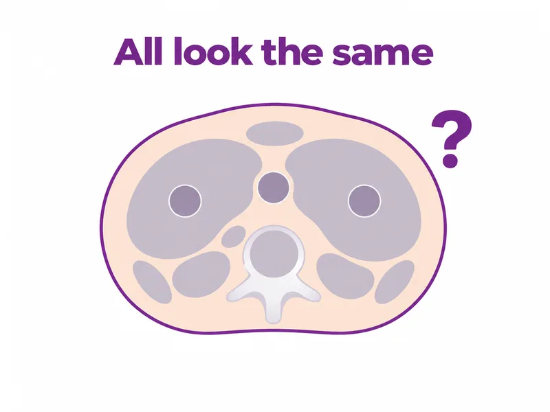Diagram of three identical spots a CT cannot tell apart by activity - CION Cancer Clinics