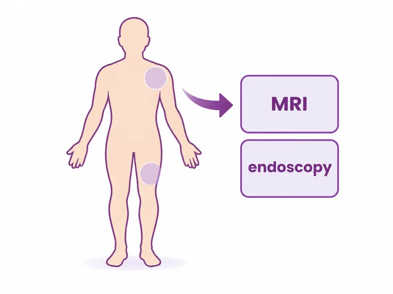 Diagram showing areas a CT sees less well and two alternative tests - CION Cancer Clinics