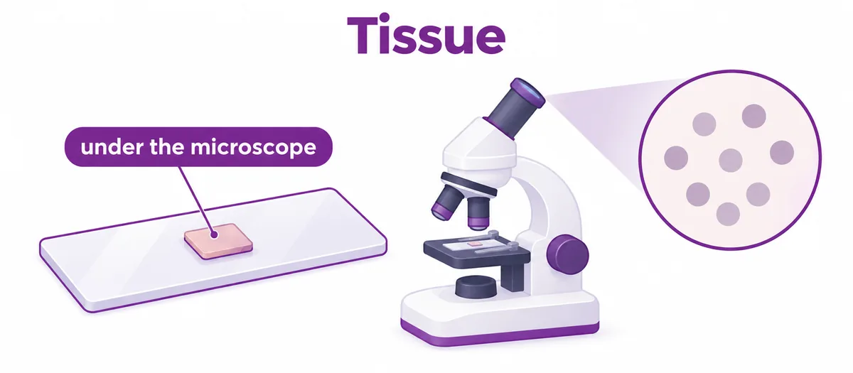 Diagram of a tissue sample on a slide being examined under a microscope - CION Cancer Clinics
