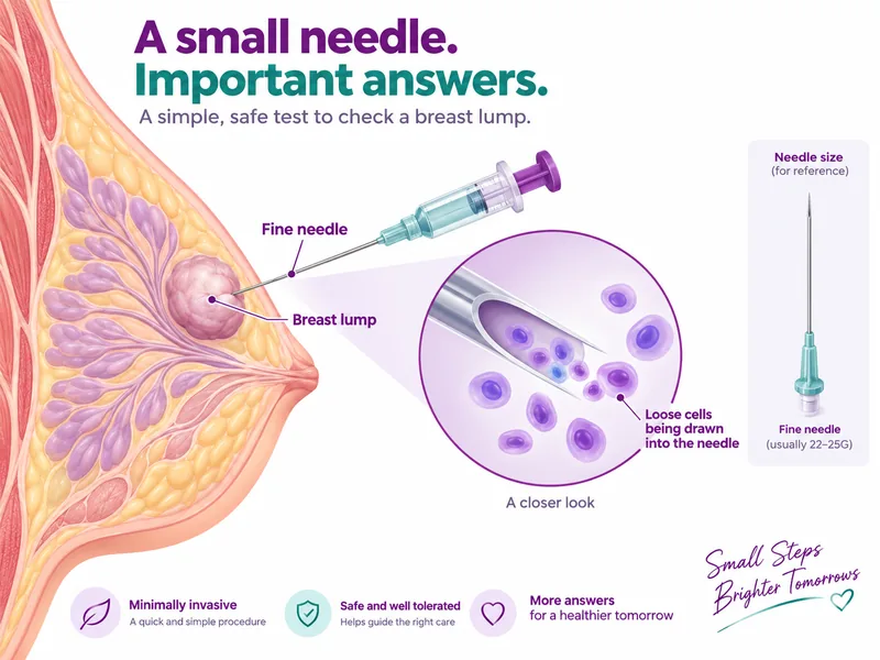 A very fine needle drawing a small sample of cells from a breast lump - CION Cancer Clinics