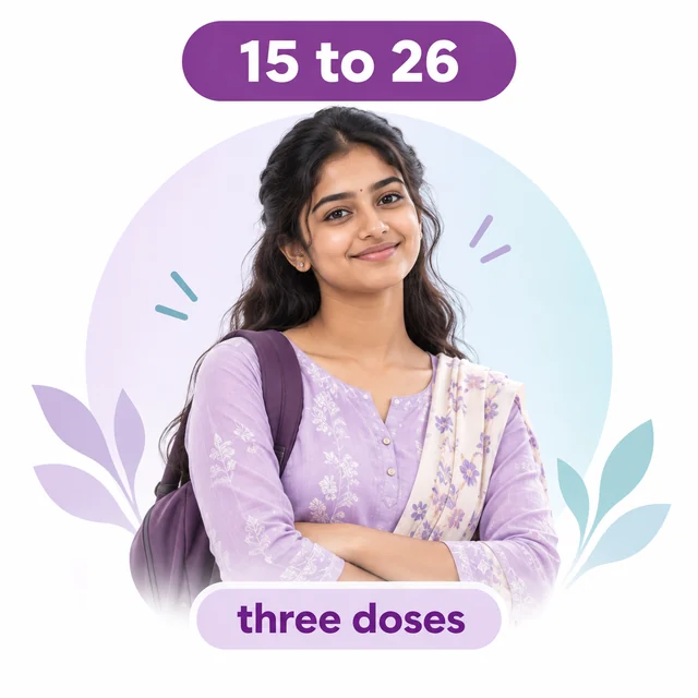 Illustration of a teenager or young woman in the fifteen to twenty-six HPV vaccination group - CION Cancer Clinics