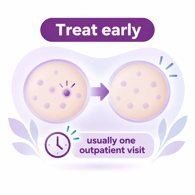 Illustration of early treatment of cervical precancer as an outpatient procedure - CION Cancer Clinics
