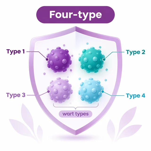 Diagram of the four-type HPV vaccine adding the two wart-causing types - CION Cancer Clinics