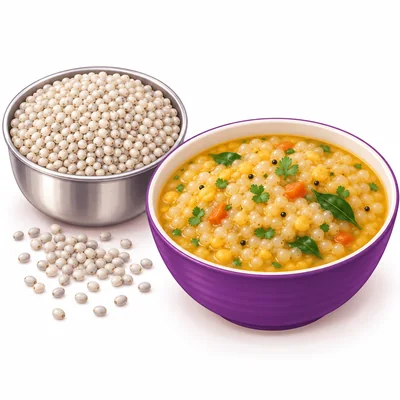 Illustration of little millet samalu grain and soft samalu mixed through dal - CION Cancer Clinics