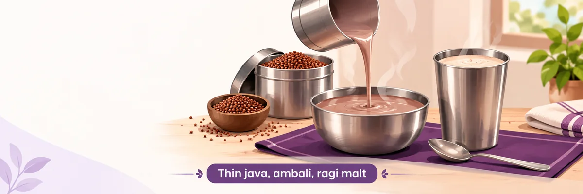 Diagram of thin ragi java and ambali, the gentlest millet forms during treatment - CION Cancer Clinics