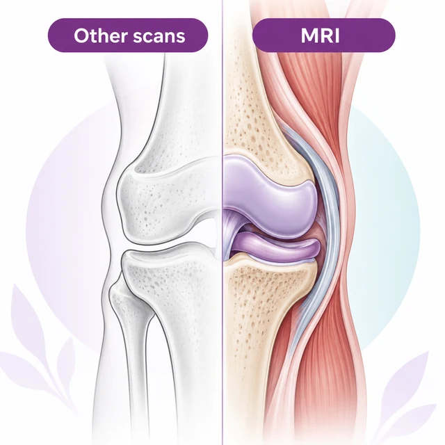 Diagram comparing soft-tissue detail visible on MRI against other scans - CION Cancer Clinics