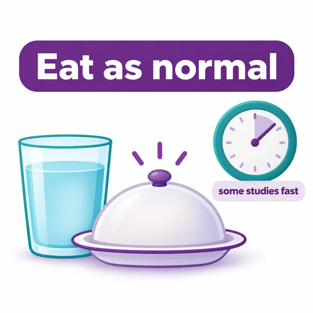 Illustration showing you can usually eat and drink normally before an MRI - CION Cancer Clinics
