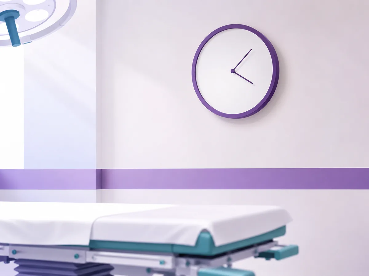 A clock on the wall of an operating theatre — reconstruction can be done at the same sitting or months later