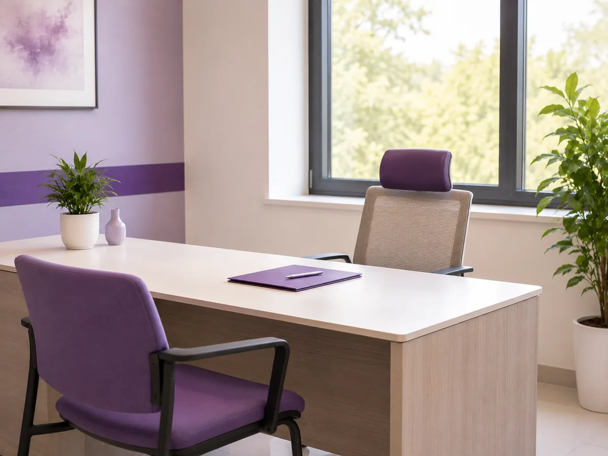 A consultation room set up for a follow-up appointment after surgery
