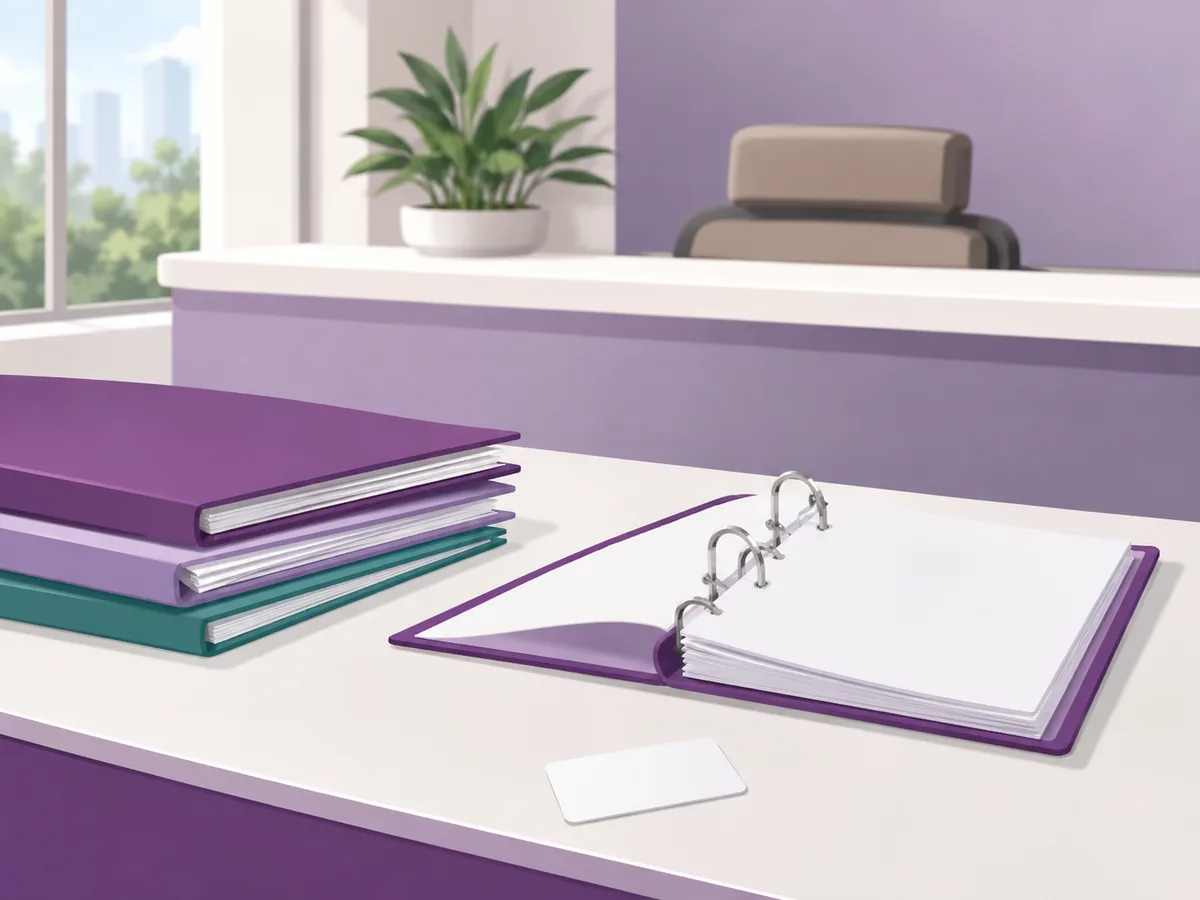 A desk where payment paperwork is checked