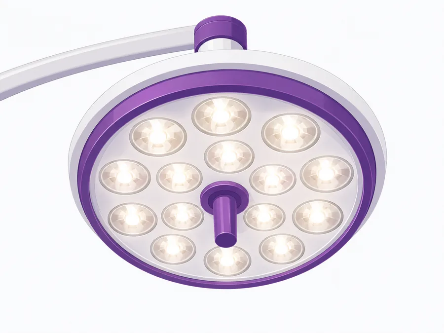 An operating light, for asking about surgical volume