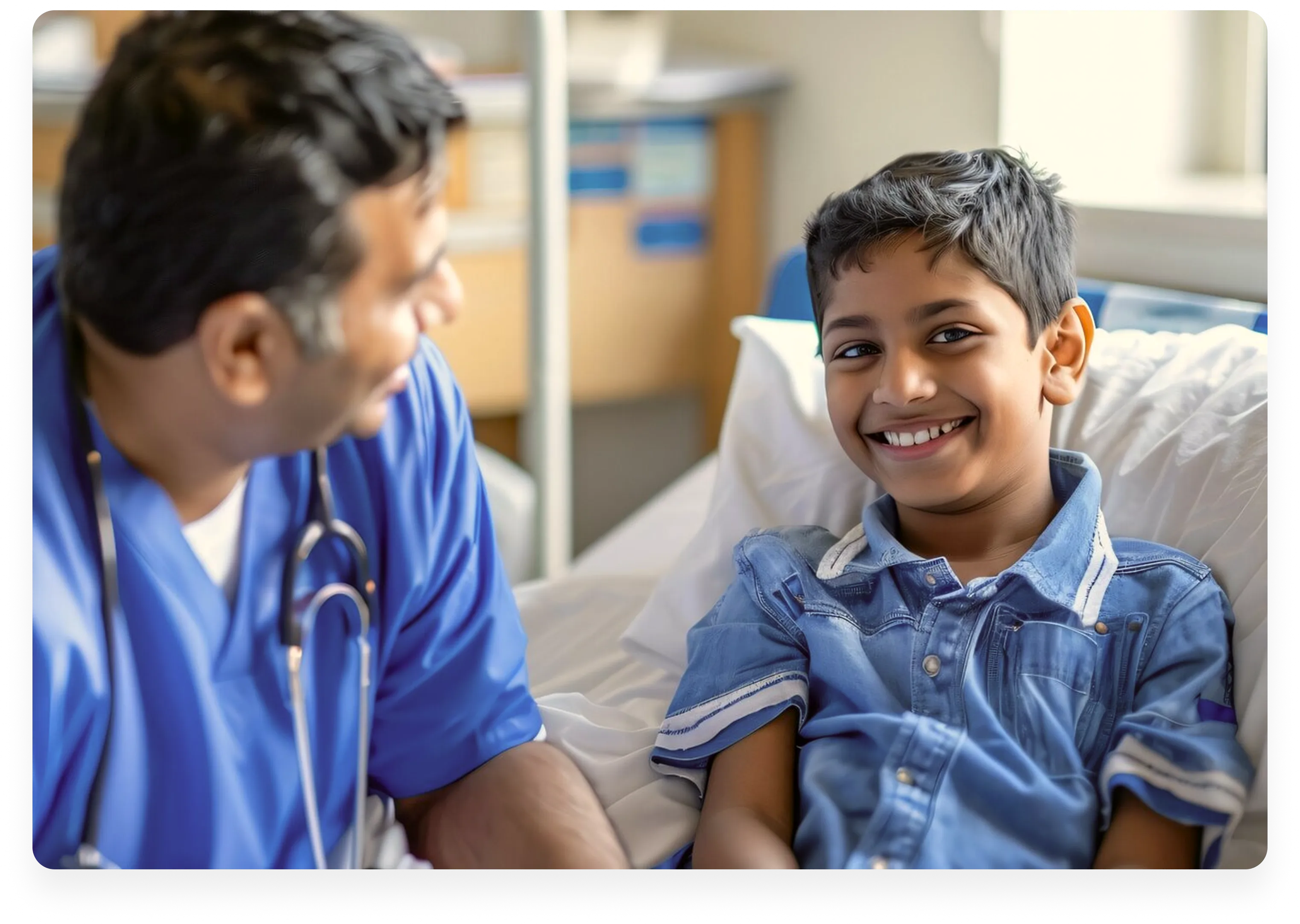 Doctor with smiling child