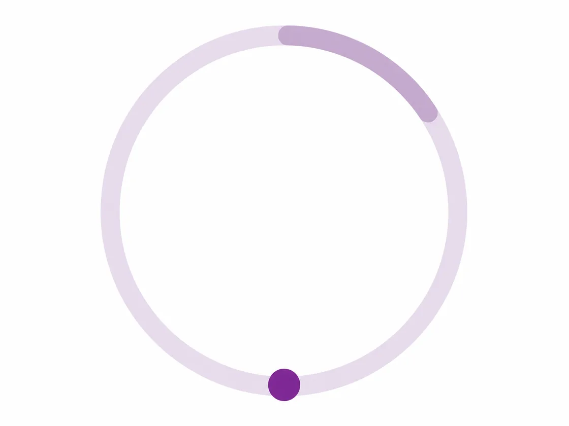 One cycle with a single mark at the midpoint