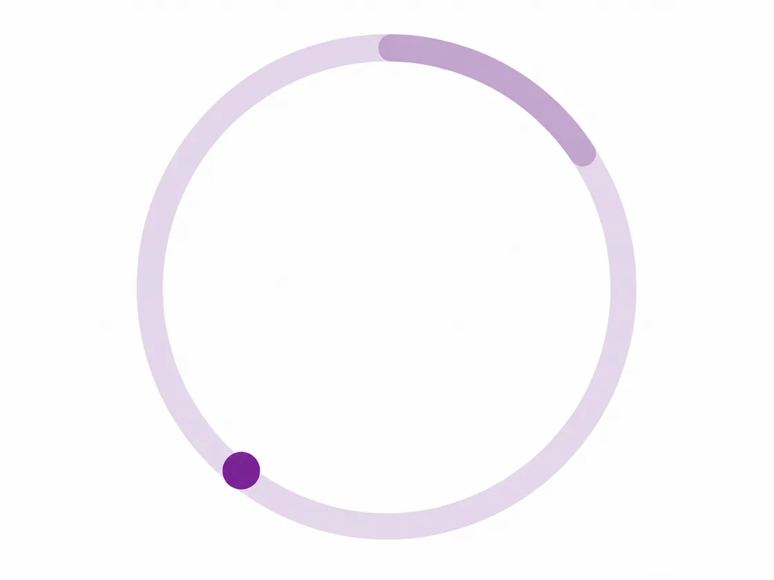 One cycle with a single mark just past the middle