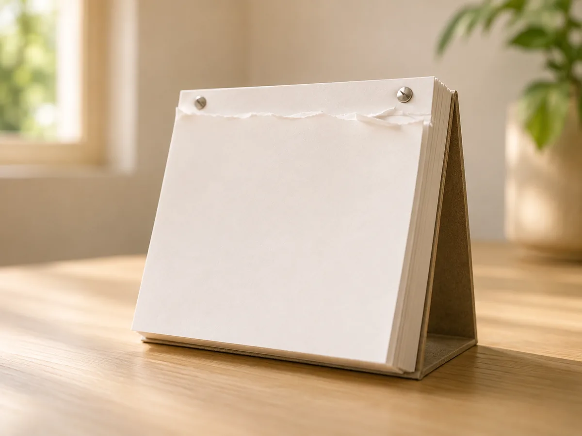 A thinning tear-off calendar on a desk