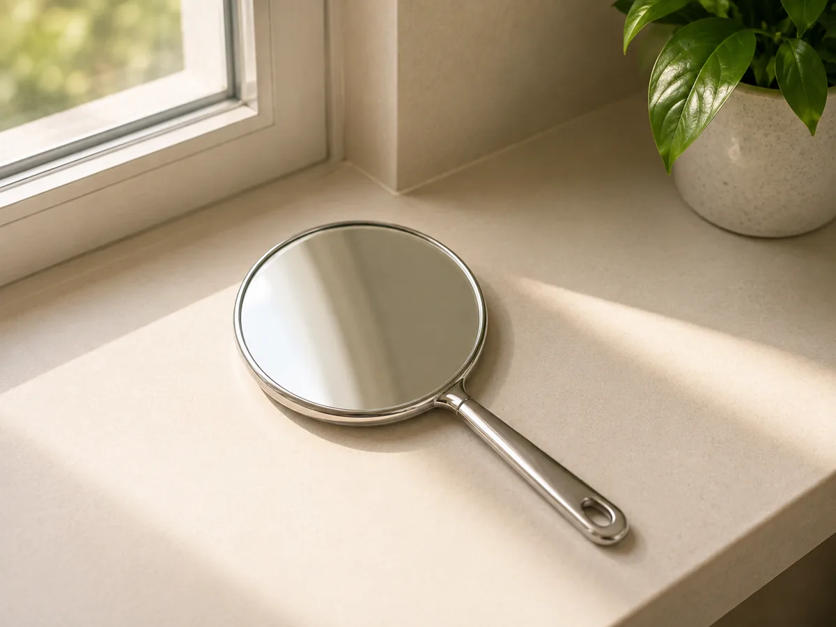 A mirror, where reduced tongue movement is first noticed