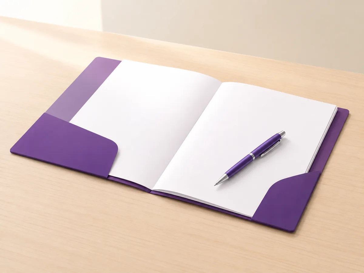 A folder and pen on a consulting desk