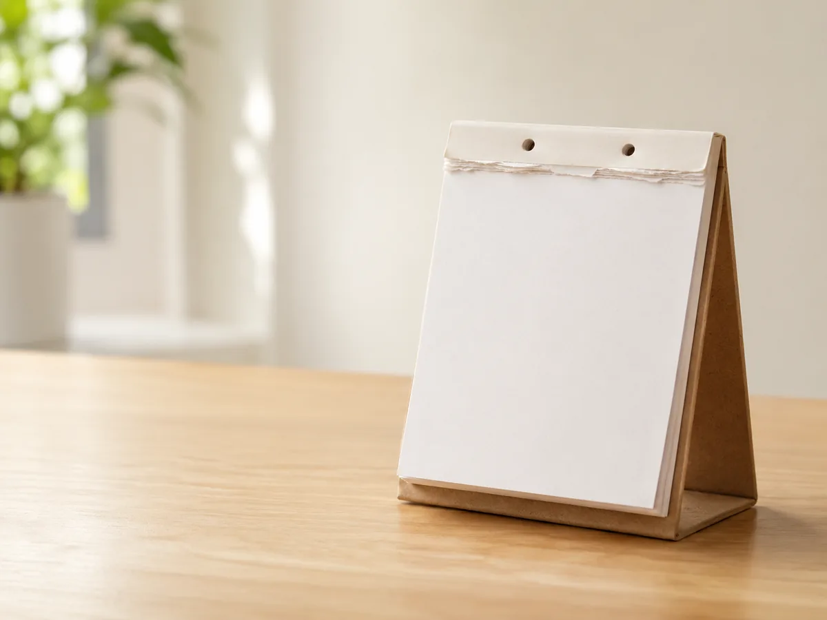A thinning tear-off calendar on a desk