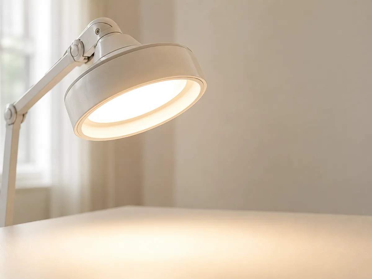 An examination light in a bright clinic room