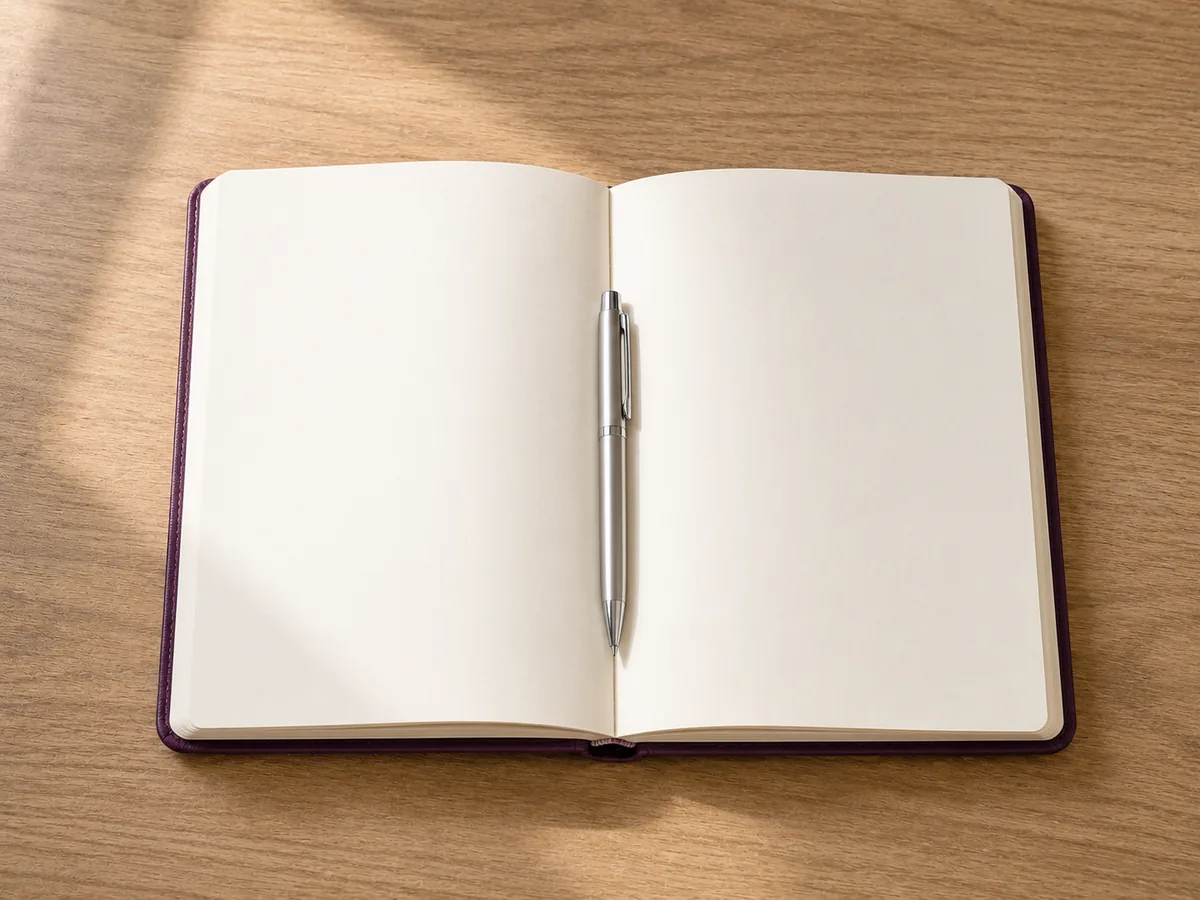 A folder and pen, where the finding is written down