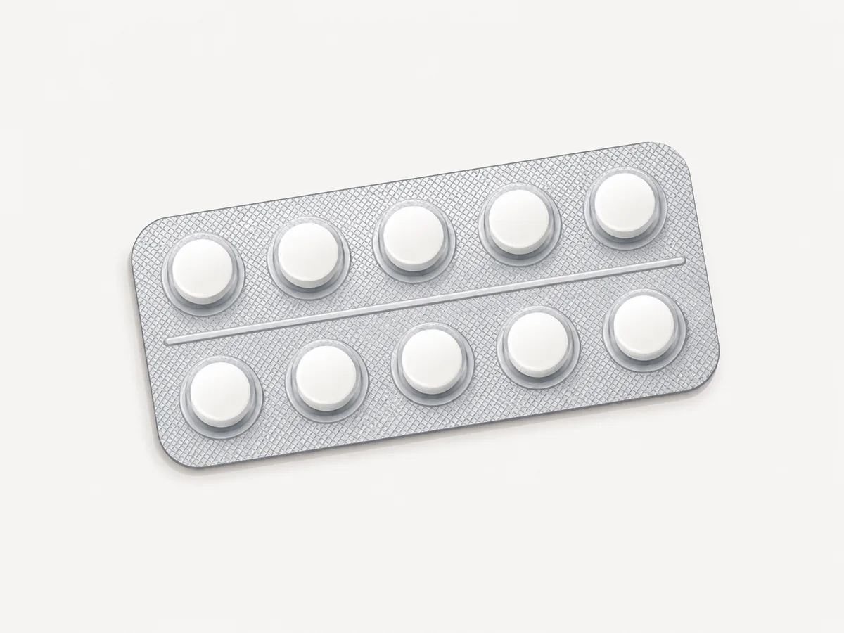 A plain tablet strip, for the infections that respond to treatment