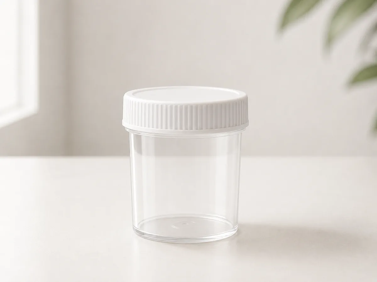 A specimen pot, for the one that is sampled