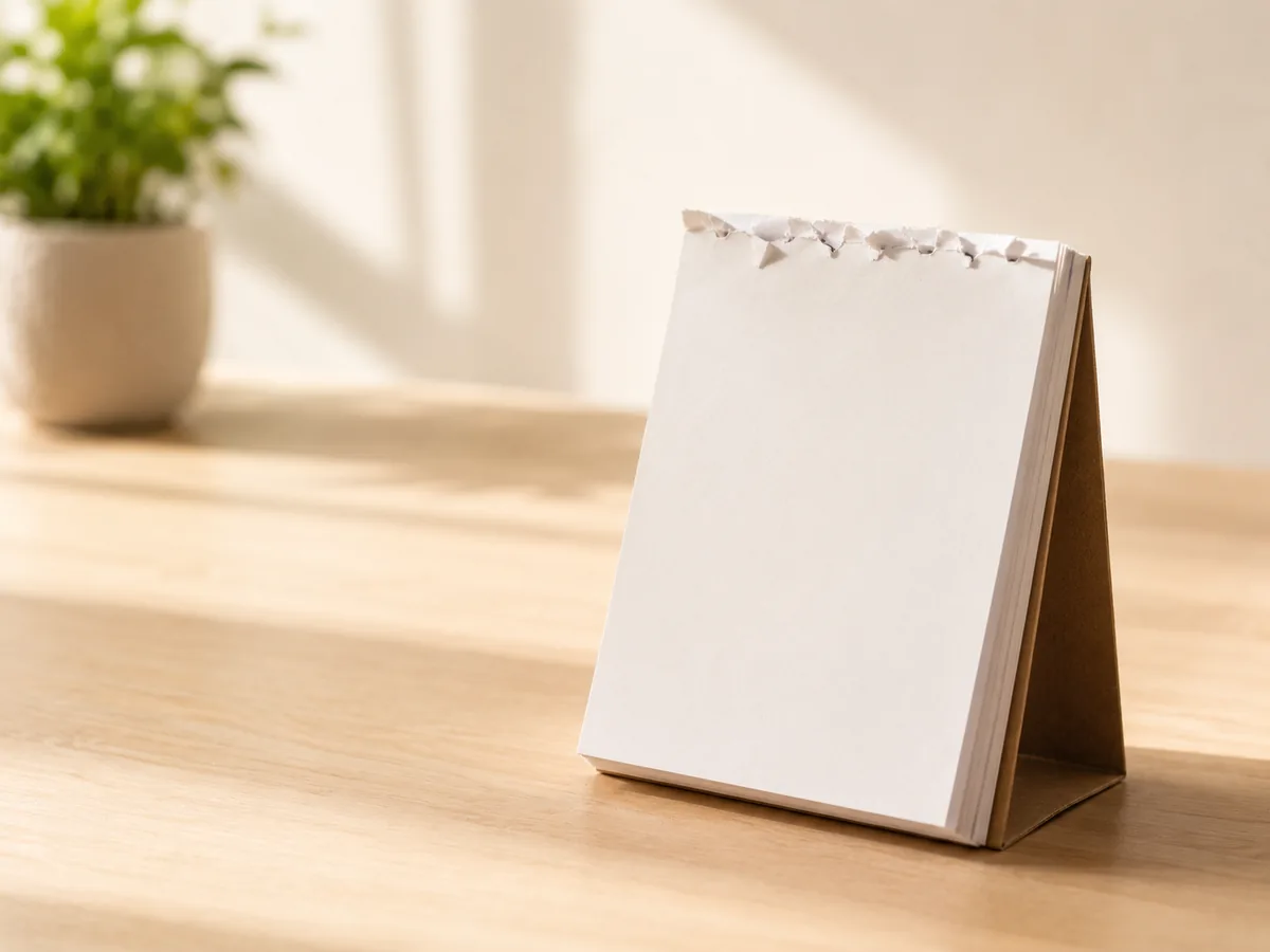 A thinning tear-off calendar, for three weeks passing