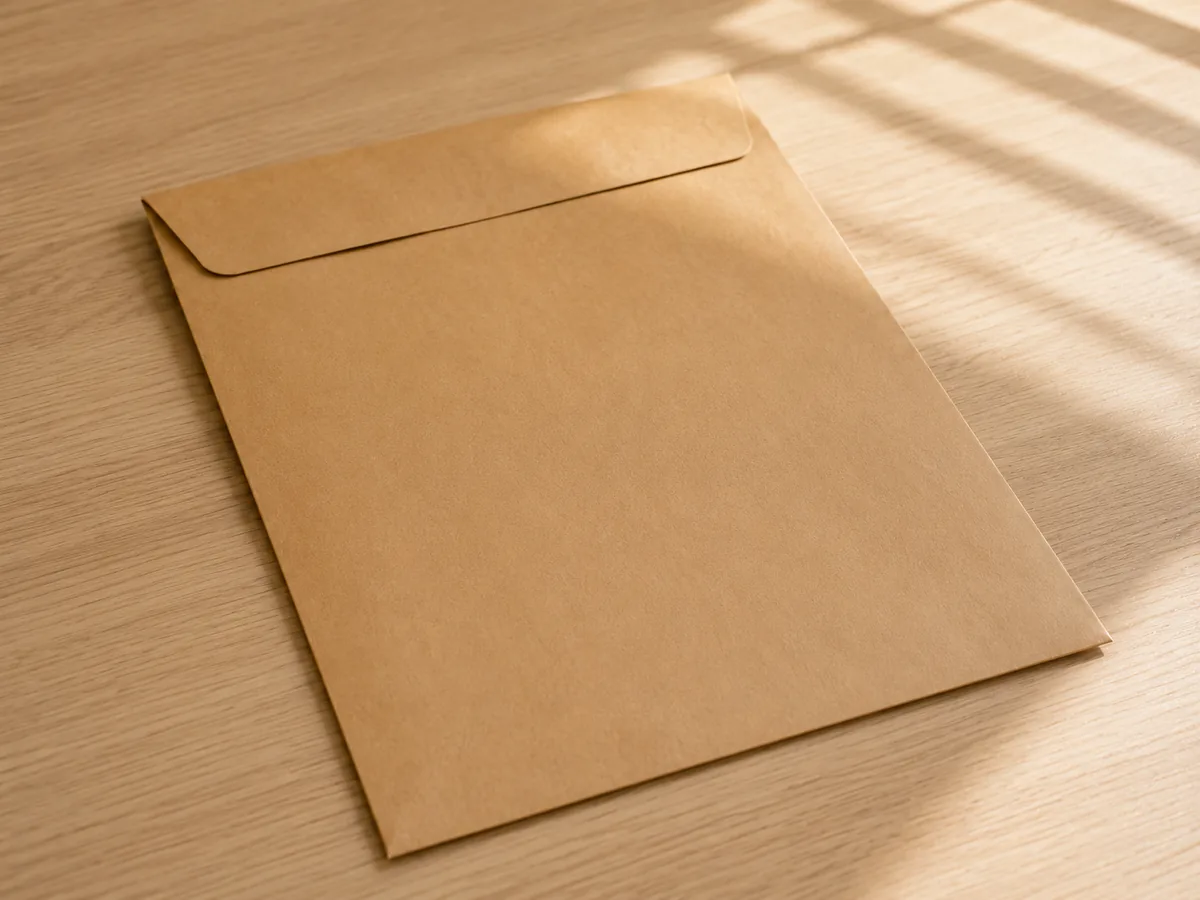 A plain envelope on a table, the kind an X-ray is sent home in