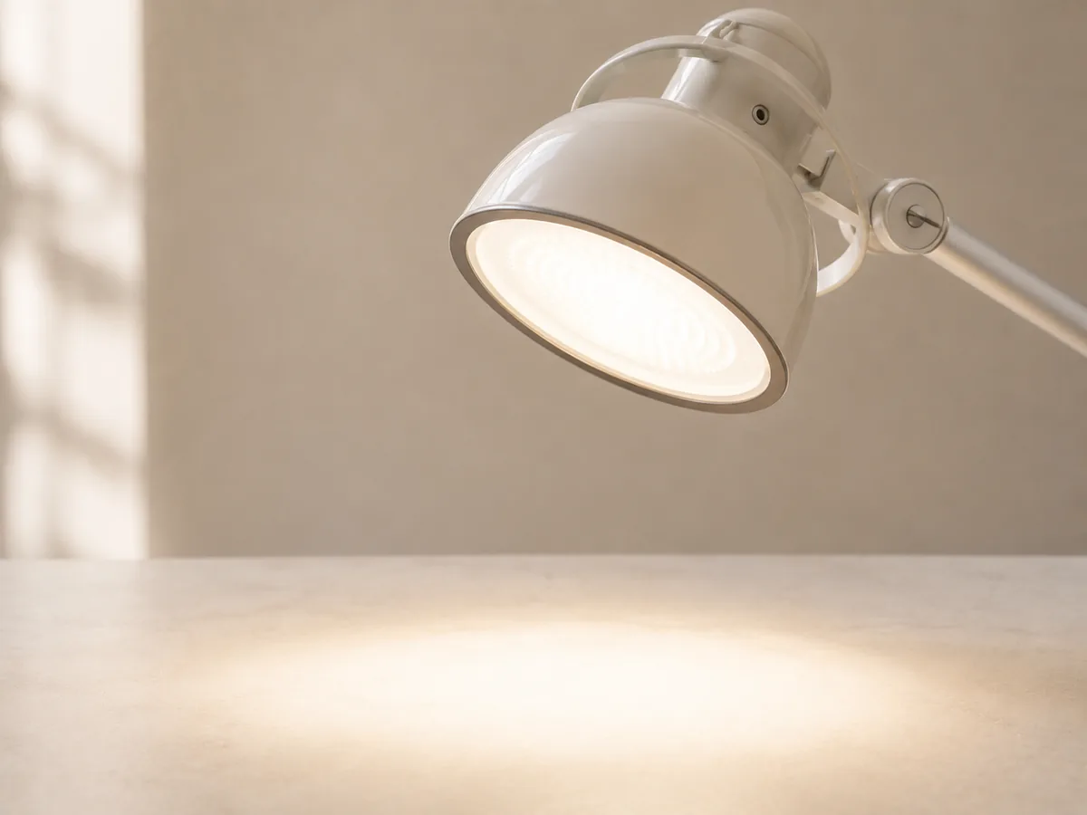 An examination light in a bright clinic room
