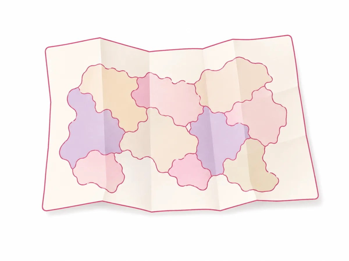 A worn map with shifting outlines