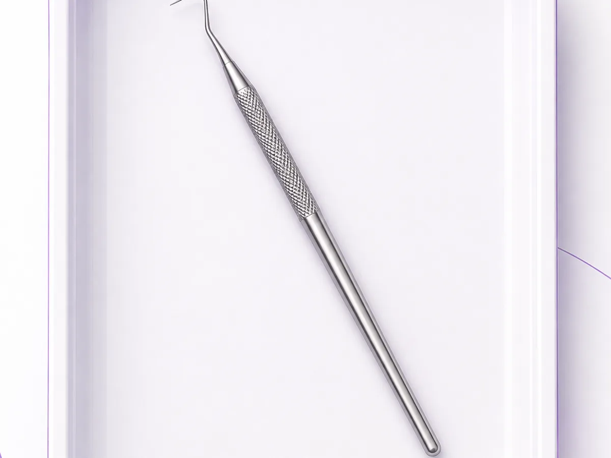 A dental probe on a clean tray