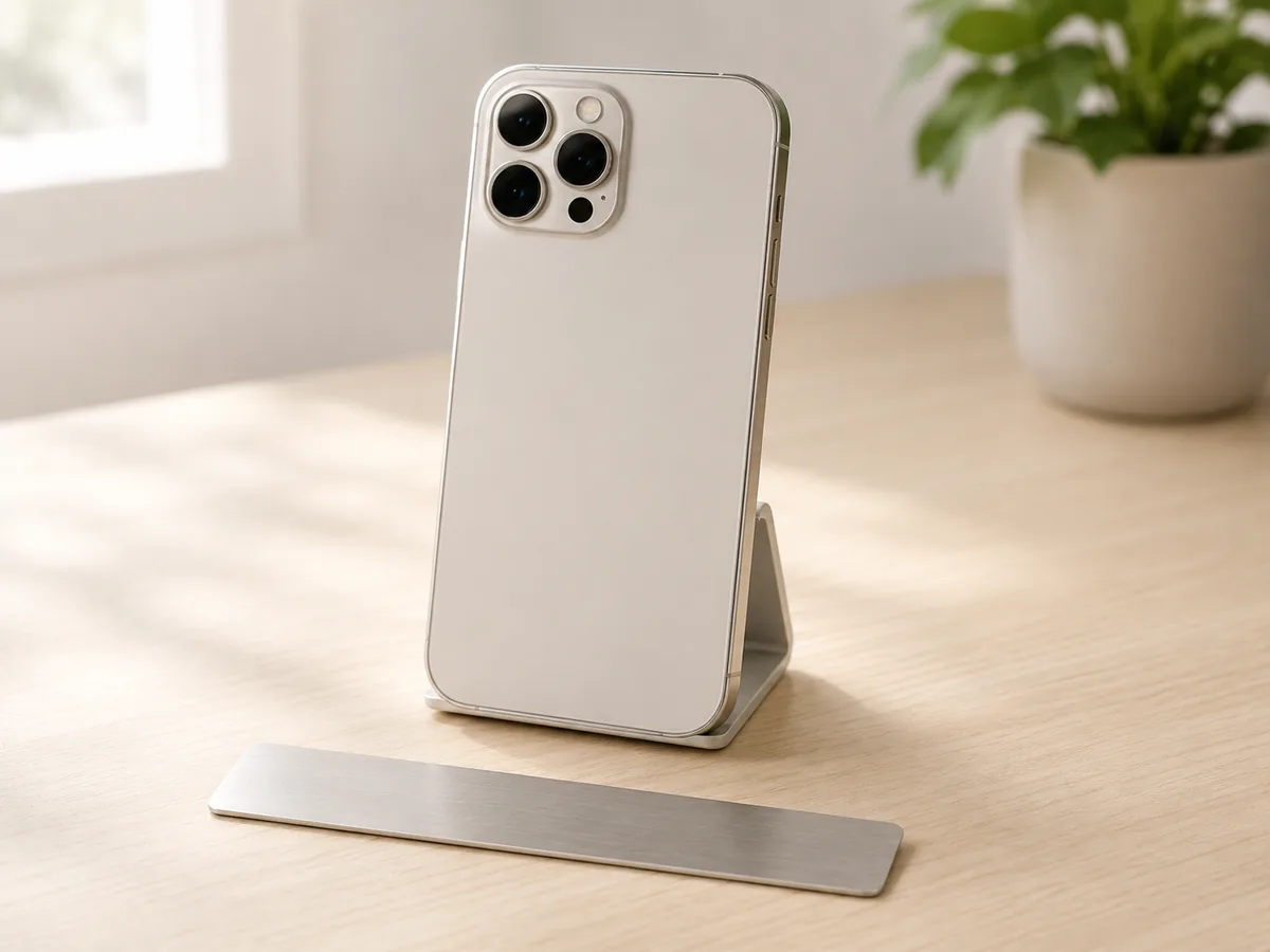 A phone on a table beside a window